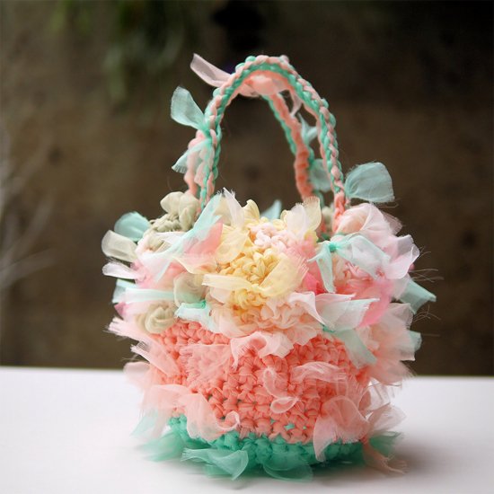 咲き編みフラワーバスケット～Soba-ni（ビタミンパステル） – 咲き編み  