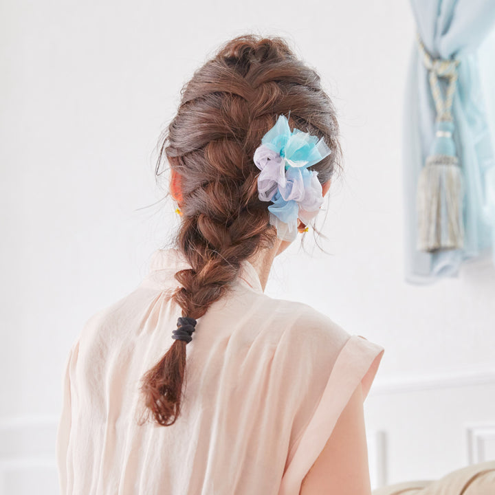 mini｜マーメイド｜彩る咲き編みバレッタ/ヘアクリップ – 咲き