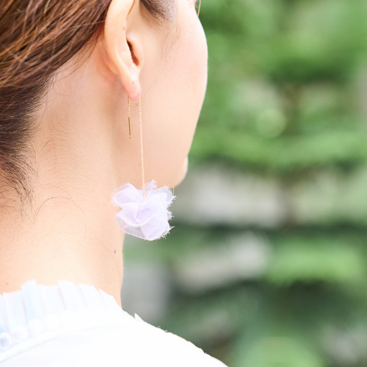 2099円硝子細工の様なイヤーカフ＊*.イヤリング あじさい フラワー