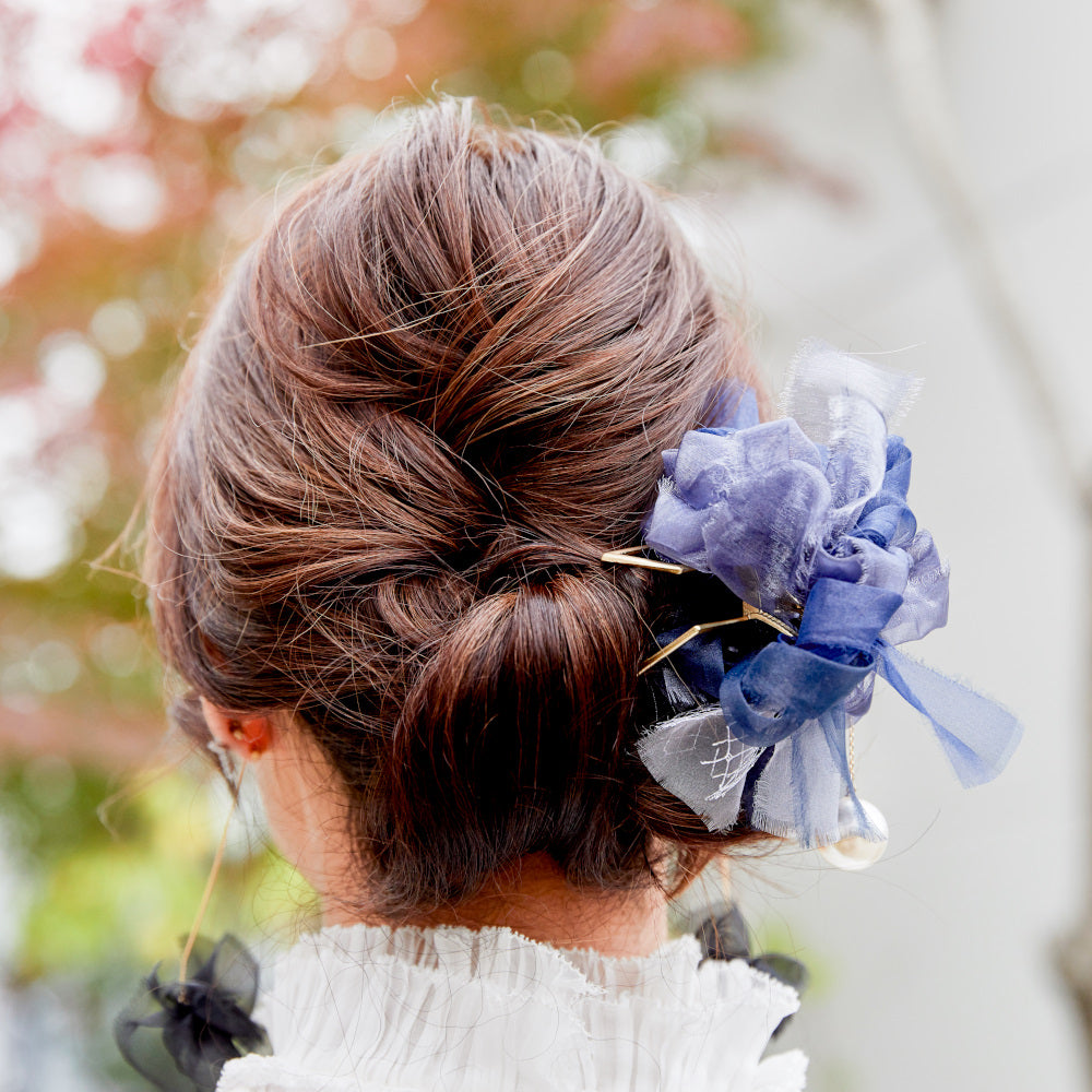 咲き編みバンスクリップ｜夜空 – 咲き編みアーティストchiko