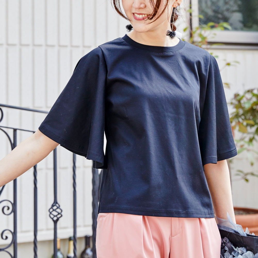 美しく風を感じる接触冷感Tシャツ｜ブラック – 咲き編み