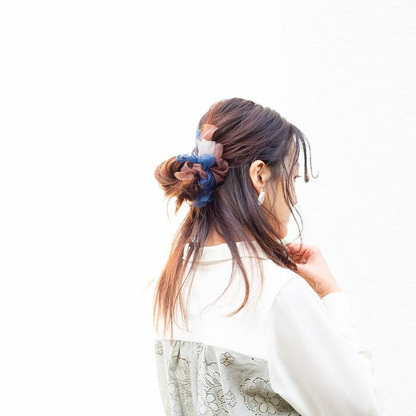 Mini｜Azzurro｜Colorful Braided Scrunchie