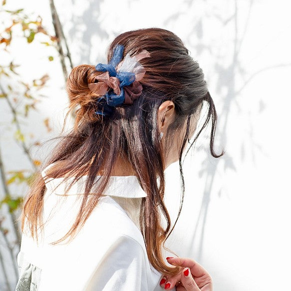 Mini｜Azzurro｜Colorful Braided Scrunchie