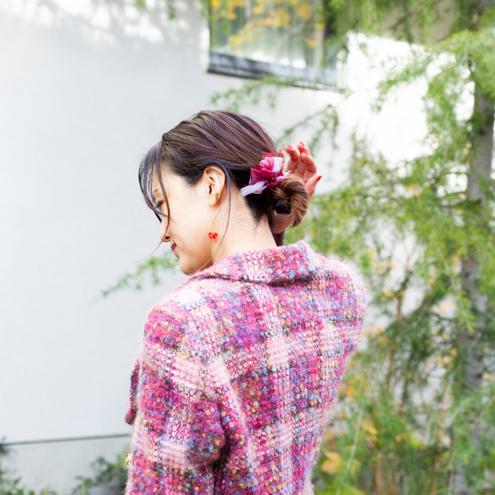 ヘアゴム   天然石  パワーストーン  大人可愛い！ピンクトルマリン♡ ヘアゴム 天然石 パワーストーン ピンクトルマリン♡