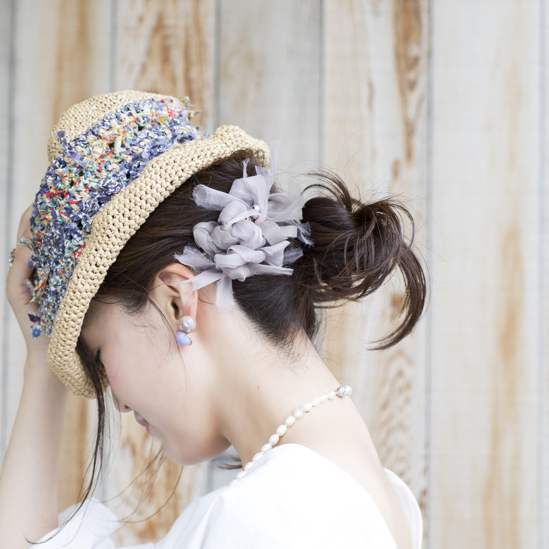 mini｜ミモザ｜彩る咲き編みバレッタ/ヘアクリップ – 咲き編み 